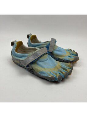 Vibram FiveFingers Blue Gray White Toe Barefoot Slip On Running Shoes Sz 41 EU